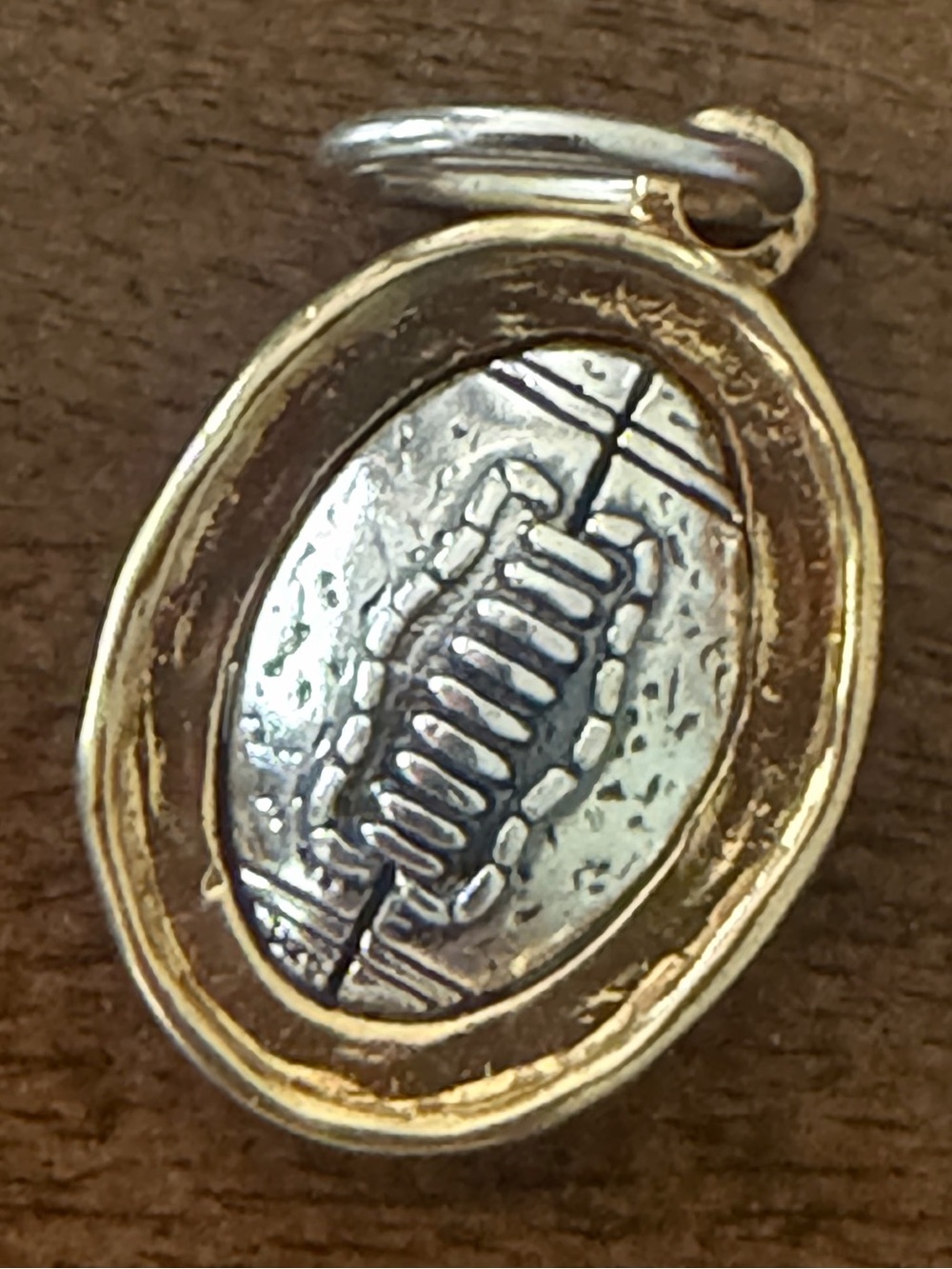Grace & Heart G&H FOOTBALL Charm Jewelry REFUSE TO LOSE .925 SS Brass P1471 3/4”